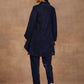 trueBrowns Midnight Blue Velvet Solid Co-ord Set - Swadesiicart