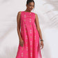 trueBrowns Pink Cotton Print Sleeveless Kurta Set | Swadesiicart