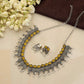 trueBrowns Silver Tone Stone Necklace Set - Swadesiicart