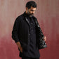 trueBrowns Men's Black Ikat Print Cotton Reversible Nehru Jacket | Swadesiicart