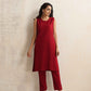 trueBrowns Maroon Kashmiri Woollen Jacket 3pc Set | Swadesiicart