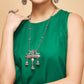 InWeave Women's Forest Green Short Kurta Palazzo Set - Swadesiicart