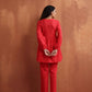 trueBrowns Red Print Angrakha Co-ord Set - Swadesiicart