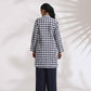trueBrowns Blue Cotton Check Kurta Co-ord Set - Swadesiicart