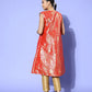 InWeave Women's Red Brocade Jacket - Swadesiicart