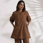 trueBrowns Brown Slub Co-ord Set - Swadesiicart