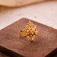 trueBrowns Gold-Polished Small Leaf Ring | Swadesiicart