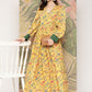 Ahalyaa Floral Printed Tie-Ups Crepe Empire Ethnic Dress | Swadesiicart