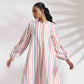 trueBrowns Off-White Cotton Multi Stripe Short Dress | Swadesiicart