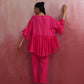 trueBrowns Pink Cotton Dobby Co-ord set - Swadesiicart