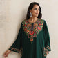 trueBrowns Green Kashmiri Embroidered Woollen Phiran Kurta | Swadesiicart
