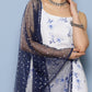 Ahalyaa Women White Floral Printed Sequinned Kurta with Sharara & With Dupatta | Swadesiicart