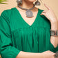 InWeave Women's Forest Green Flared Kurta Palazzo Set - Swadesiicart