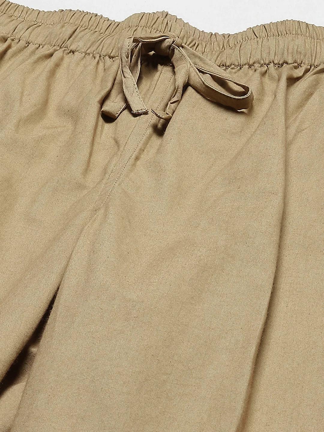 Fabmade Men's Khaki Cotton Linen Pyjama | Swadesiicart