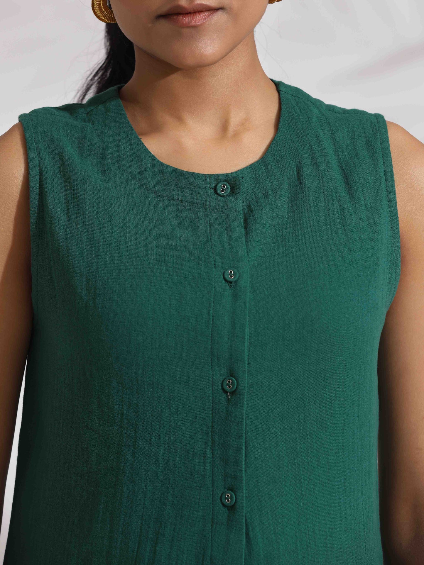 trueBrowns Green Cotton Co-ord Set - Swadesiicart