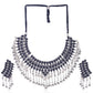Cardinal Silver-Plated Black Stone Studded Jewellery Set