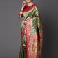 Mitera Green & Blue Silk Blend Woven Design Banarasi Saree | Swadesiicart