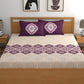 Dreamscape Purple & Cream-Coloured 144 TC Bedsheet with Pillow Covers - Swadesiicart