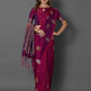 Mitera Magenta Silk Blend Woven Design Banarasi Saree | Swadesiicart