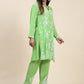 HOUSE OF KARI Floral Embroidered Chikankari Pure Cotton Kurta with Trousers | Swadesiicart