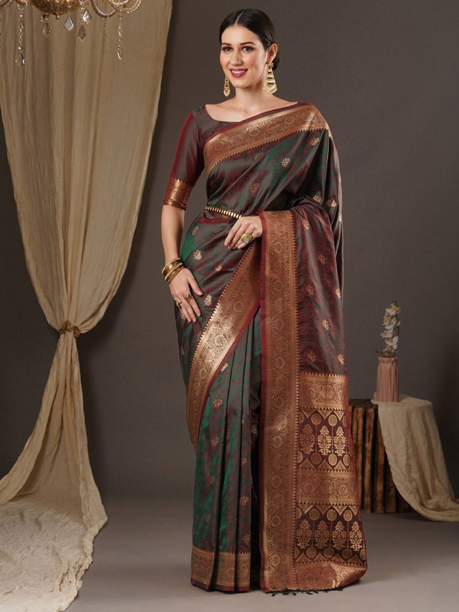 Anouk Woven Design Zari Banarasi Saree | Swadesiicart