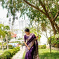 Vishnu Weaves Women's Wine Handloom Raw Silk Woven Border Saree with Unstitched Blouse - Swadesiicart