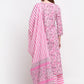Kalini Women Pink Paisley Printed Pure Cotton Kurta with Sharara & With Dupatta | Swadesiicart
