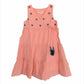 ArthLife Peach Flower Embroidered Tiered Dress