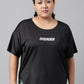MKH Women Plus Size Typography Printed Drop shoulder Sleeves Dri-FIT Relaxed Fit T-shirt - Swadesiicart