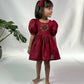 ArthLife Maroon Wreath Partywear Dress