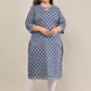 Swasti Plus size Floral Printed Keyhole Neck Cotton Kurta - Swadesiicart