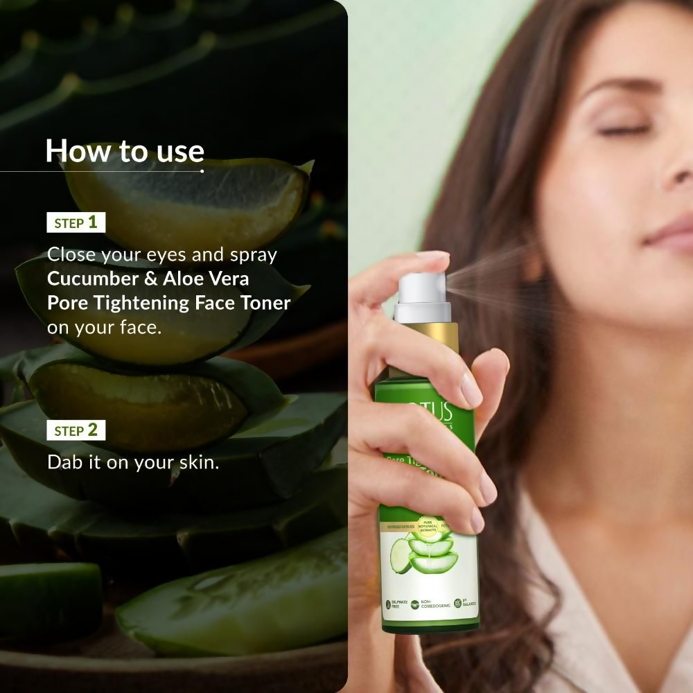Lotus Botanicals Cucumber & Aloe Vera Pore Tightening Face Tone | Swadesiicart