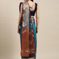 Mitera Teal Blue & Golden Ethnic Motifs Banarasi Saree with Zari Border | Swadesiicart