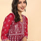 HERE&NOW Chikankari Embroidered Thread Work Georgette Anarkali Kurta | Swadesiicart