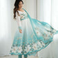 Joban Fashion Aqua Blue Kurta Set Organza Sequin Embroidery Work - Swadesiicart