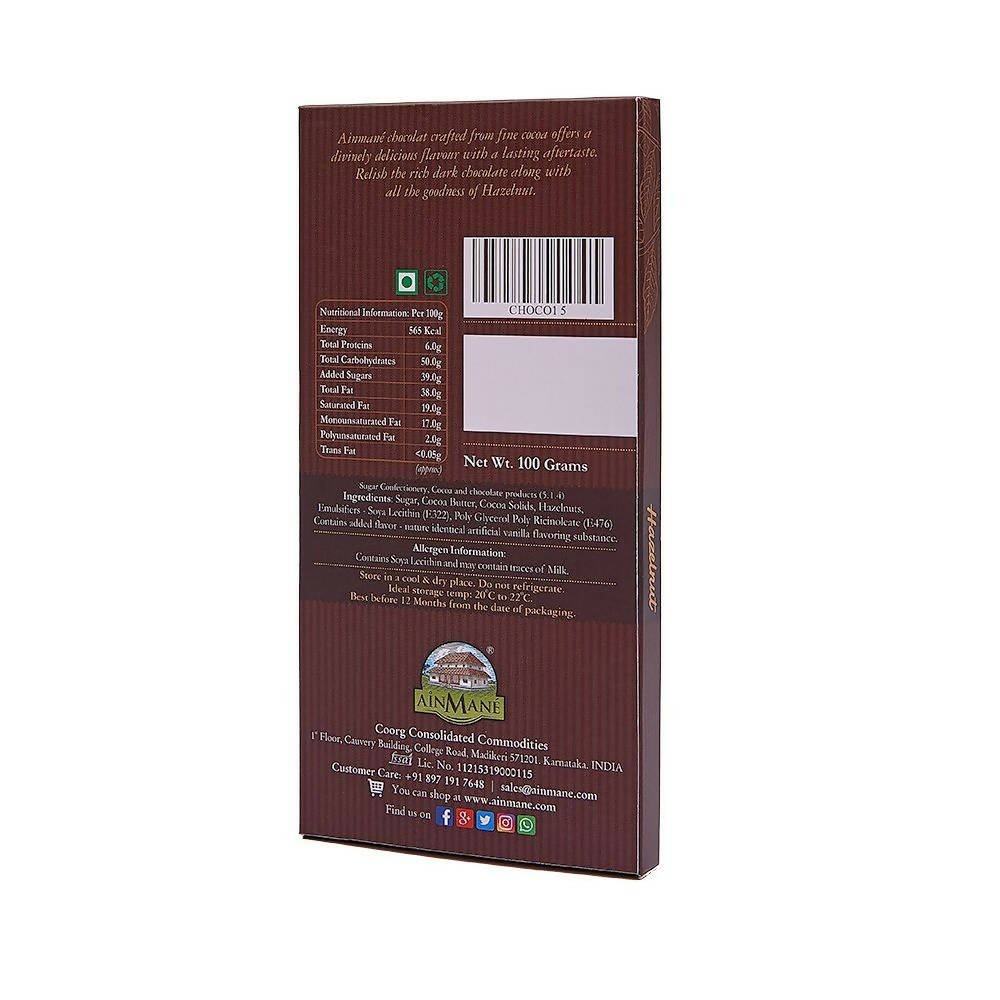 Ainmane Hazelnut Dark Chocolate 55% Cocoa - Swadesiicart