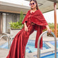 Tikhi Imli Party Satin Saree With Sequined Cape | Swadesiicart
