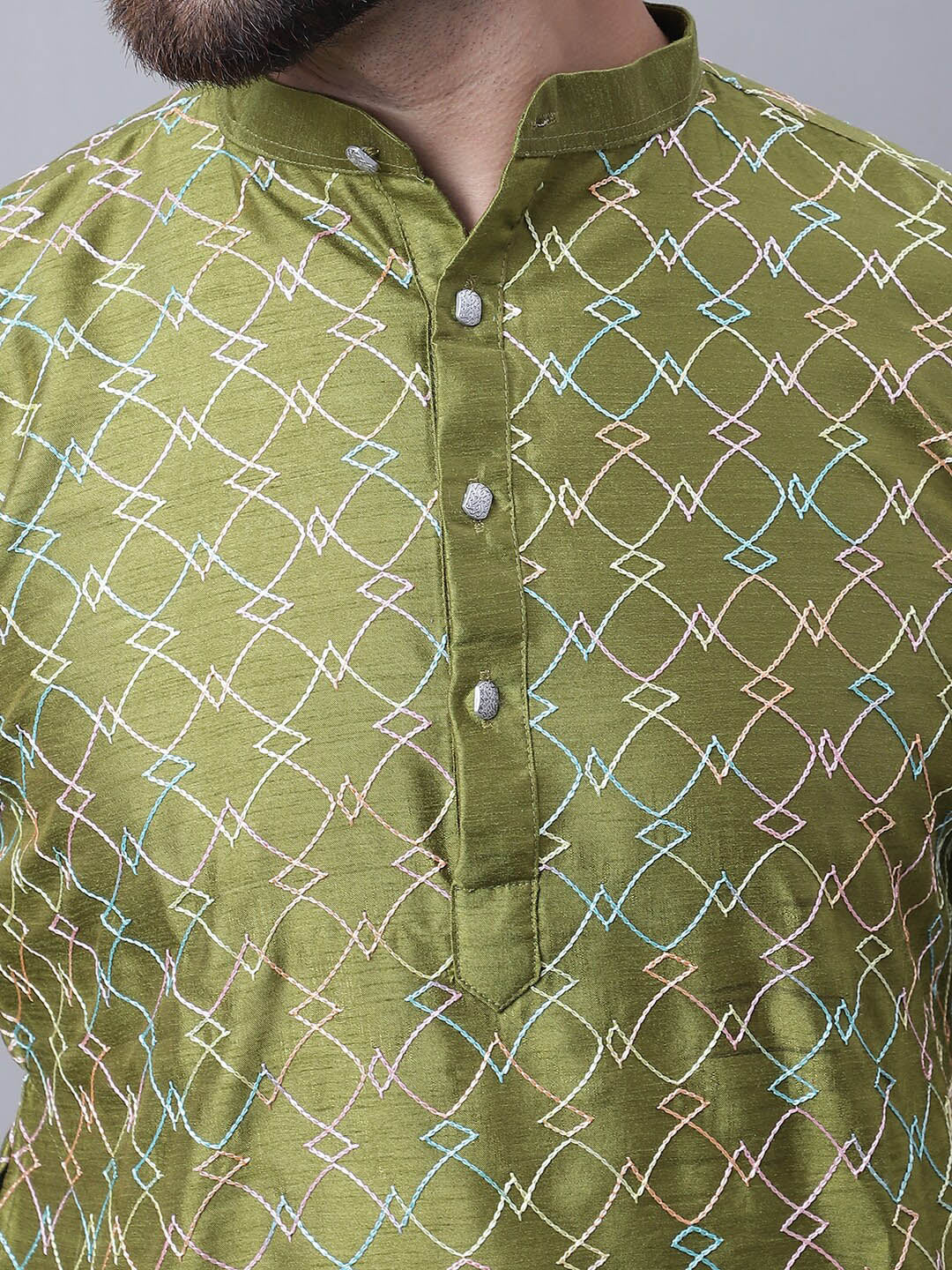 Sojanya M Ethnic Motifs Embroidered Thread Work Kurta With Churidar | Swadesiicart