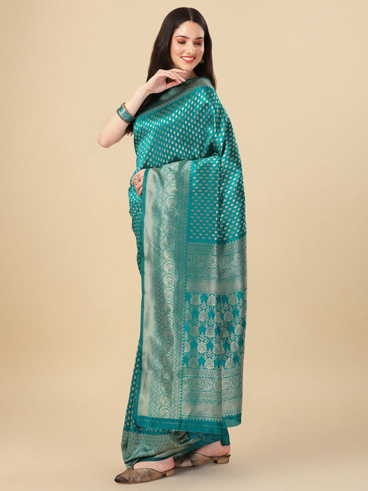 Kalini Ethnic Motif Woven Design Zari Art Silk Banarasi Saree | Swadesiicart