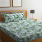 BOMBAY DYEING Serenita Green Printed Cotton 144 TC King Bedsheet with 2 Pillow Covers - Swadesiicart