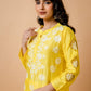 HOUSE OF KARI Floral Embroidered Chanderi Silk Chikankari Kurta | Swadesiicart