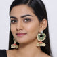 Shoshaa Gold-Polished Green Enamelled Peacock Shaped Jhumkas | Swadesiicart