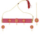 Cardinal Gold-Toned & Pink Onyx-Studded & Beaded Jewellery Set - Swadesiicart