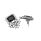 Shoshaa Silver-Plated & Black CZ Studded Contemporary Drop Earrings | Swadesiicart