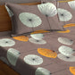 KLOTTHE Brown & Yellow Floral 210 TC Cotton Bedsheet with Pillow Cover - Swadesiicart