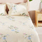 BIANCA Yellow & Blue Floral 186 TC King Bedsheet with 2 Pillow Covers - Swadesiicart