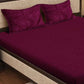 KLOTTHE Maroon 300 TC Woolen Fitted Double King Bedsheet With 2 Pillow Covers - Swadesiicart
