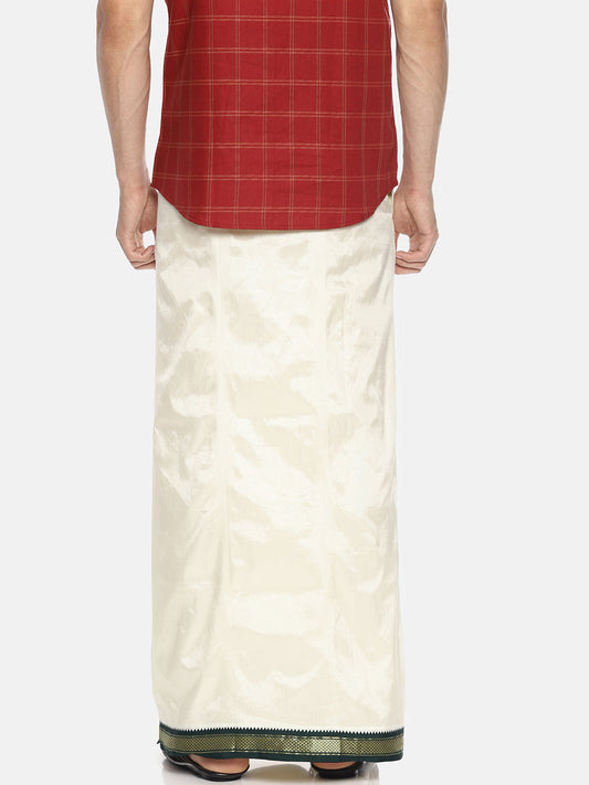 Sethukrishna Cream-Coloured Solid Readymade Dhoti For Men | Swadesiicart