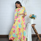 Aayaa Designer Printed Chinon Crochet Sequance Kids Lehenga Choli - Yellow