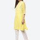 Biba Women Yellow Ethnic Motifs Embroidered Chikankari Kurta | Swadesiicart